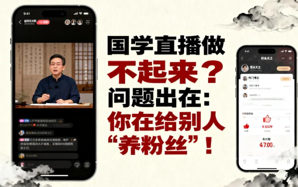 国学直播做不起来？问题出在：你在给别人“养粉丝”！